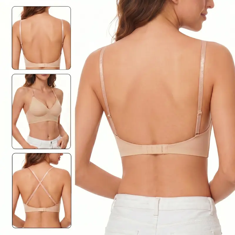 💞Deep V Low Back Backless Bra for A/B/C Cup - Seamless Invisible Bra